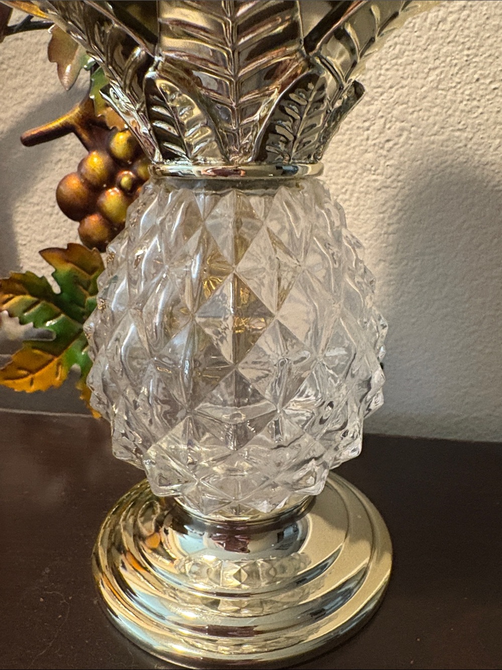 Rare! Bath & Body Works Glass Pineapple Candle Holder -  Decorative Home Accent